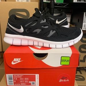 Nike Free Run 2 Black White Grey Athletic Shoes 537732-004 Men's Sizes